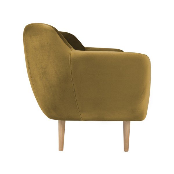Garstyčių geltonos spalvos fotelis Mazzini Sofas Amelie-image-1