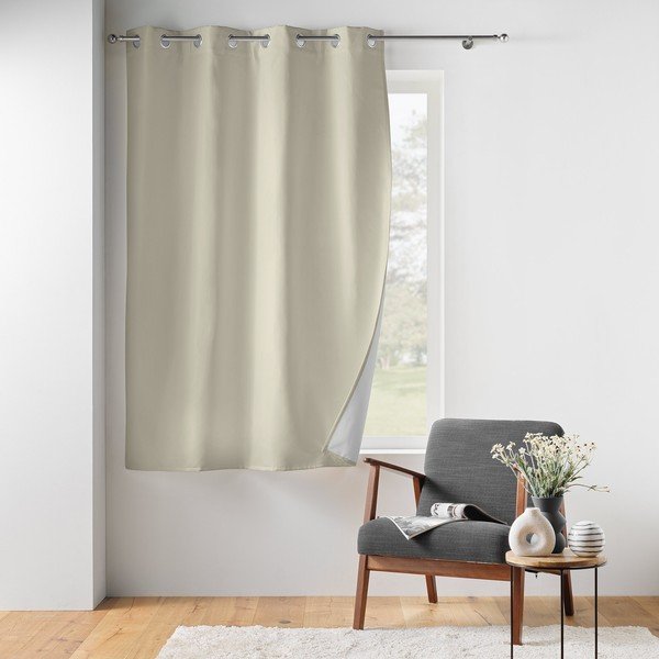 Smėlio spalvos iš mikropluošto termo/pritemdymas (dalinis užtemimas) užuolaida 135x180 cm Micropolar – douceur d'intérieur-image-2