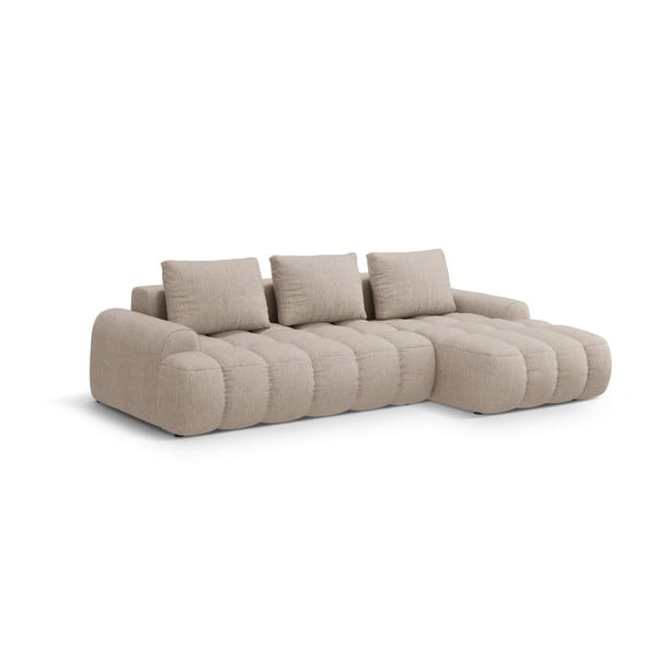 Šviesiai rudos spalvos sulankstoma/su sandėliavimo vieta kampinė sofa (su dešiniuoju kampu/su gultu) Linz – Cosmopolitan Design-image-2