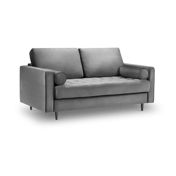 Šviesiai pilka aksominė sofa Milo Casa Santo, 174 cm-image-2