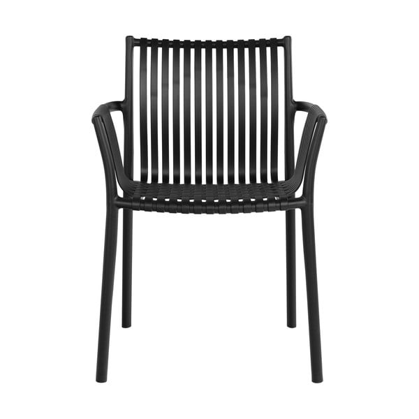 Plastikinės sodo kėdės juodos spalvos 2 vnt. Tulsa – House Nordic-image-2