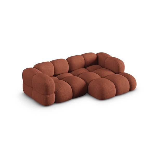 Raudonos plytų spalvos kampinė sofa (su dešiniuoju kampu/su gultu) Loretto – Cosmopolitan Design-image-2