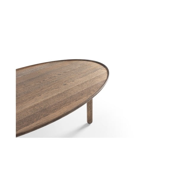 Rudos spalvos iš ąžuolo masyvo kavos staliukas 65x120 cm Mu – Gazzda-image-3