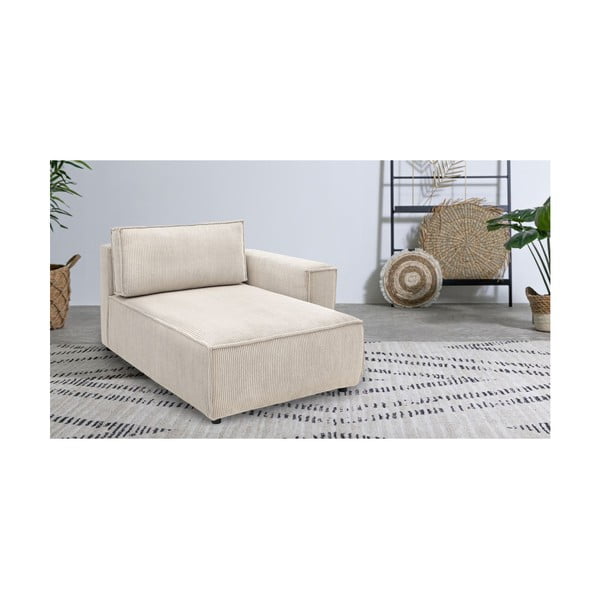 Modulinė sofa kreminės spalvos iš kordinio velveto (su dešiniuoju kampu) Nihad modular – Bobochic Paris-image-1