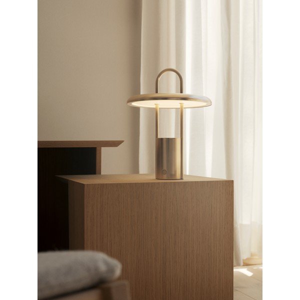 Sidabrinės spalvos iš nerūdijančio plieno stalinis šviestuvas LED su pritemdymo funkcija (aukštis 25 cm) Pier – Stelton-image-1