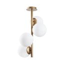 Baltos spalvos/žalvario spalvos lubinis šviestuvas ø 15 cm su stiklo gaubtu Faze – Opviq lights