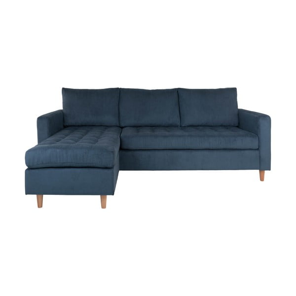 Tamsiai mėlyno velveto dvipusė kampinė sofa House Nordic Firenze