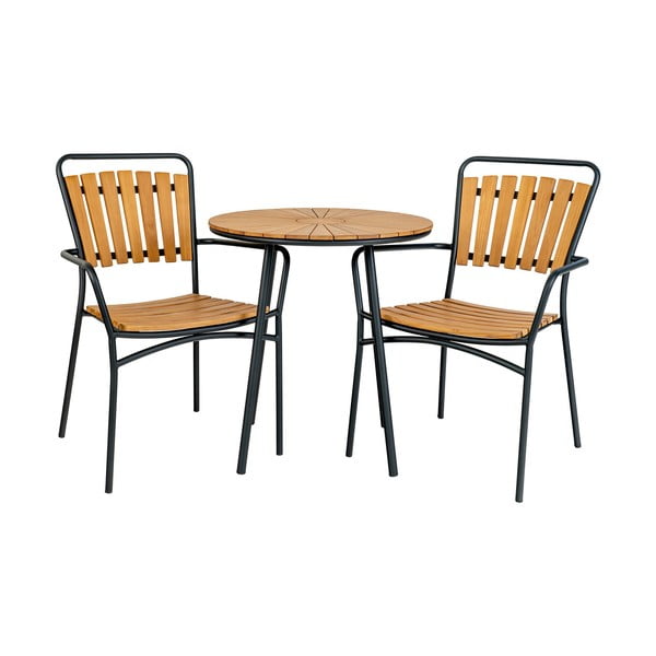 Iš tikmedžio masyvo apvalios formos sodo valgomojo stalas ø 70 cm Cleveland – House Nordic-image-3