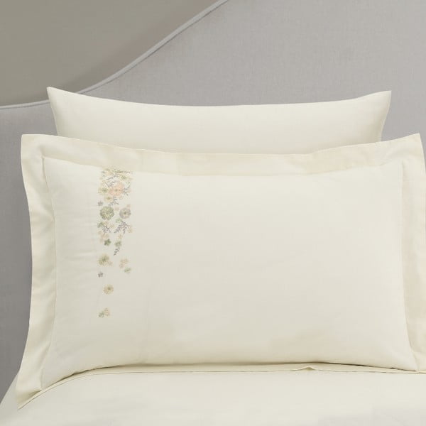 Kreminės spalvos iš satino medvilnės viengulė patalynė su paklode/6 dalių 140x200 cm Maison Bloom – Mila Home Luxury-image-3
