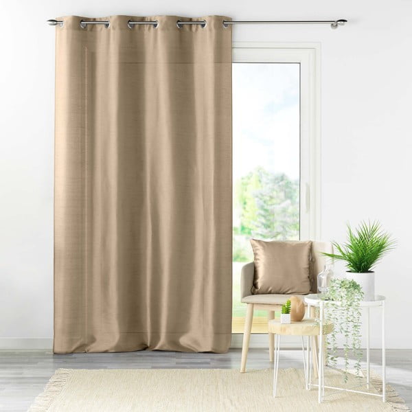 Iš satino užuolaida smėlio spalvos 140x240 cm Shana – douceur d'intérieur-image-3