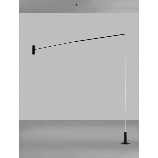 Matinės juodos spalvos iš metalo pastatomas šviestuvas LED (aukštis 250 cm) Voice – Nova Luce-image-3