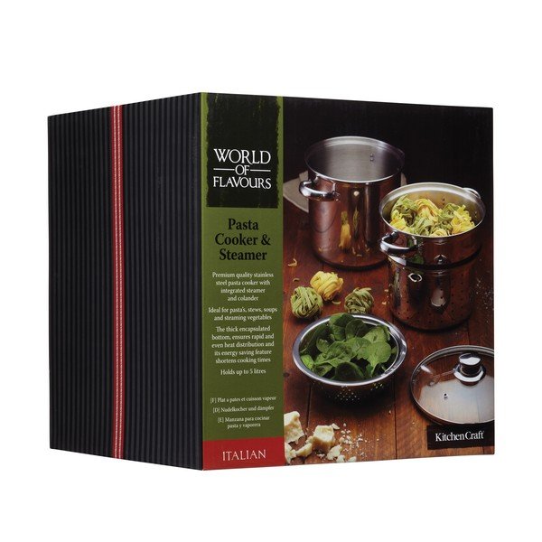 Makaronų puodas su garintuvu ir sieteliu "Kitchen Craft Italian", 4 l-image-1