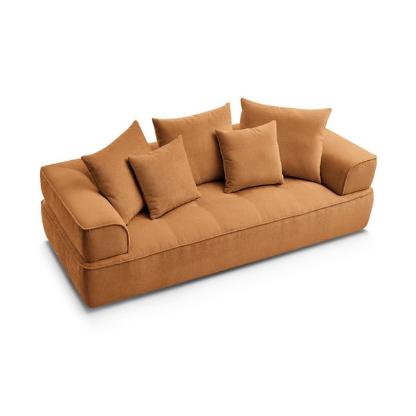 Garstyčių spalvos iš šenilinio audinio sofa 237 cm Whesley – Bobochic Paris-image-4