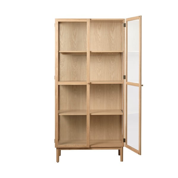 Vitrina iš ąžuolo masyvo natūralios spalvos 190x90 cm Elba – Unique Furniture-image-3