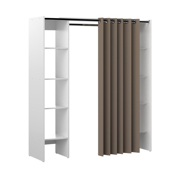 Atvira drabužių spinta baltos spalvos/šviesiai rudos spalvos 185x182 cm Tom – TemaHome-image-2