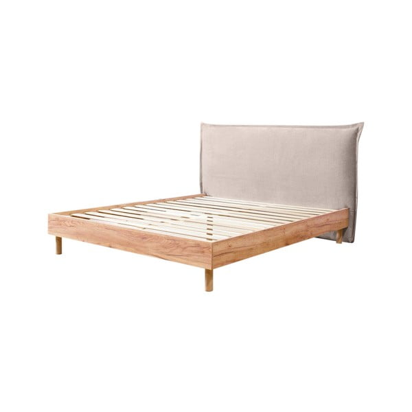 Dvigulė lova smėlio spalvos/natūralios spalvos su lovos grotelėmis 180x200 cm Charlie – Bobochic Paris