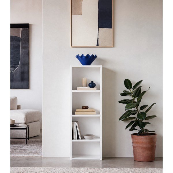 Baltos spalvos knygų spinta  30x106x24 cm Cube – Casa Selección-image-1
