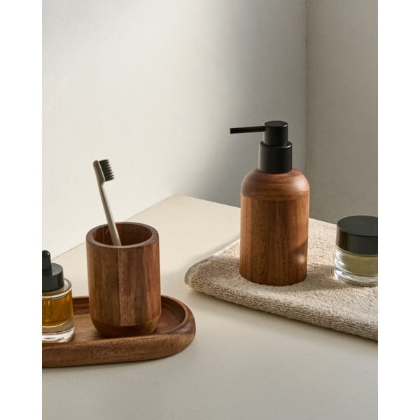 Natūralios spalvos iš medienos dantų šepetėlio indas Senda – Kave Home-image-1