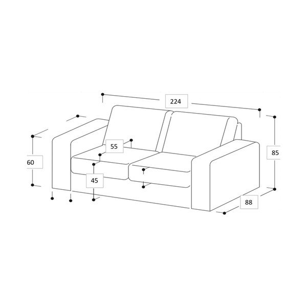 Sofa smėlio spalvos 224 cm Copenhagen – Scandic-image-4