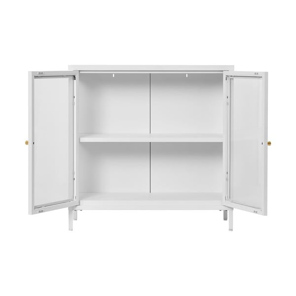 Iš metalo vitrina baltos spalvos 80x80 cm Dalby – House Nordic-image-3