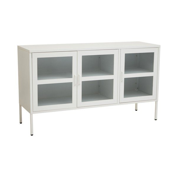 Baltos spalvos iš plieno vitrina 140x80x45 cm Acier – Premier Housewares