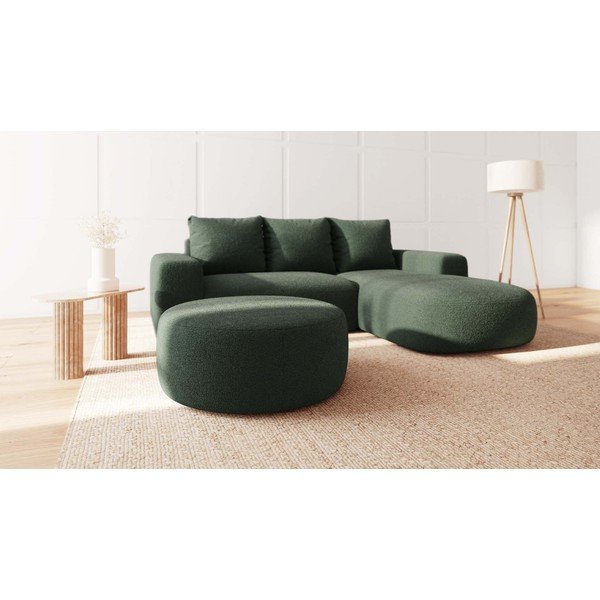 Pufas žalios spalvos iš boucle Feiro – MESONICA-image-1