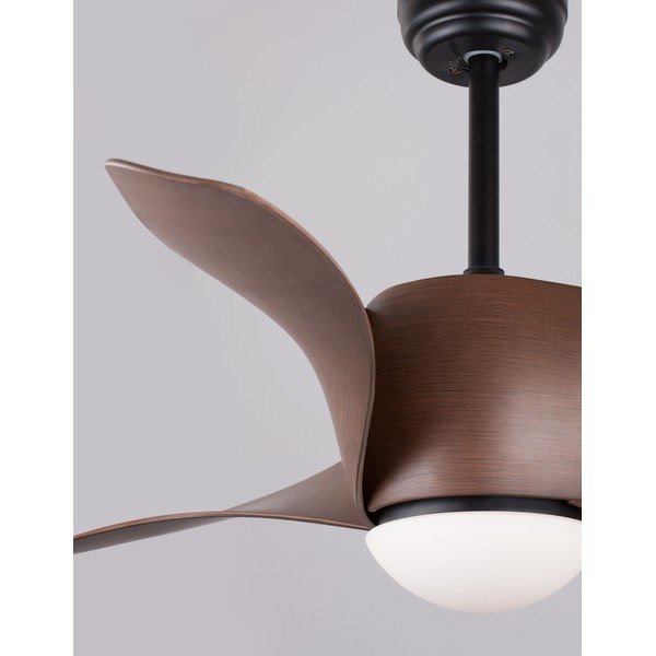 Matinės juodos spalvos/tamsios natūralios spalvos iš metalo lubinis šviestuvas LED su stiklo gaubtu Breeze – Nova Luce-image-1