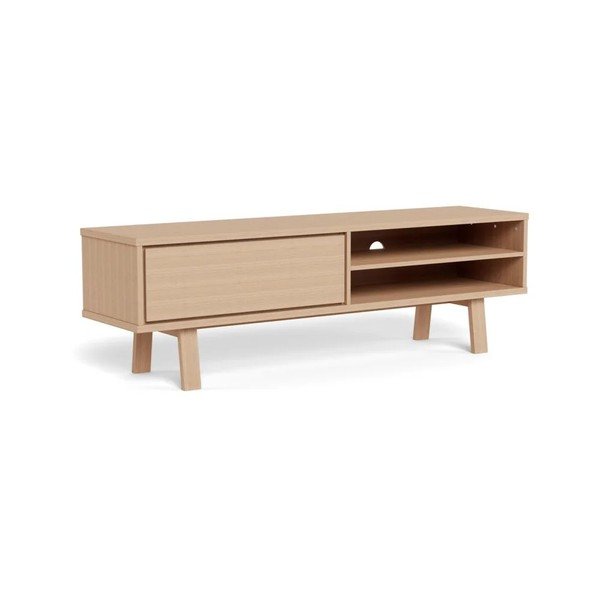 Šviesios natūralios spalvos TV spintelė iš medienos lukšto 160x50x40 cm Lamberth – Actona