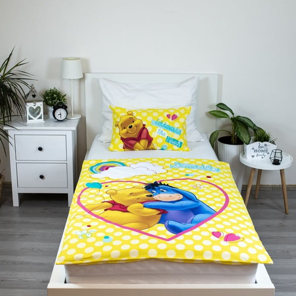 Geltonos spalvos iš medvilnės vaikiška patalynė vaikiškai lovai 135x100 cm WTP "Smile" – Jerry Fabrics-image-1