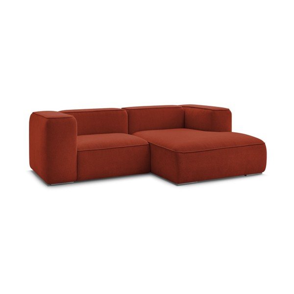Iš boucle kampinė sofa raudonos plytų spalvos (su dešiniuoju kampu) Zephyr – Bobochic Paris-image-3