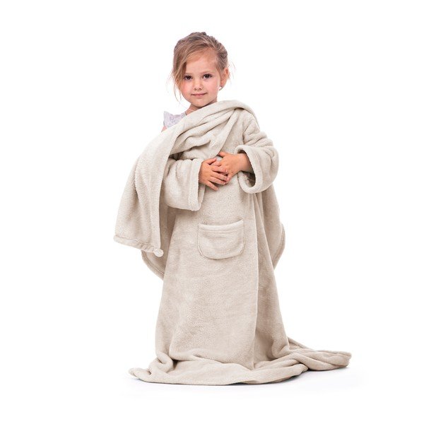 Smėlio spalvos kūdikių TV antklodė su rankovėmis DecoKing Lazykids-image-2