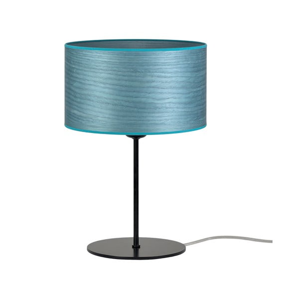 Mėlynas natūralios medienos stalinis šviestuvas Sotto Luce Ocho S, ⌀ 25 cm