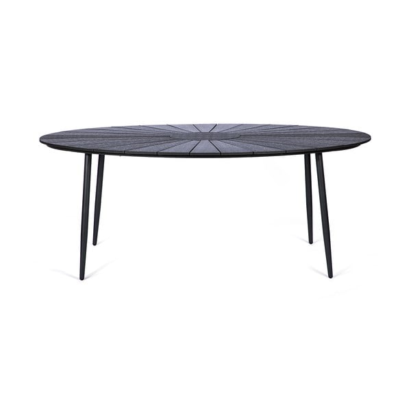 Juodas sodo stalas su medienos stalviršiu Bonami Selection Marienlist, 190 x 115 cm-image-2