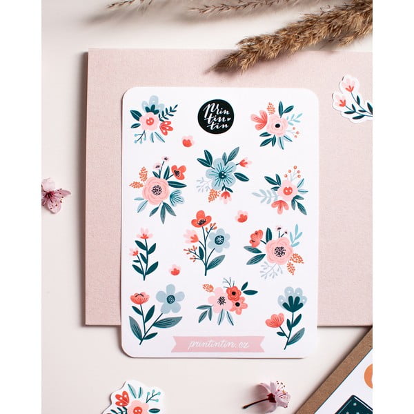 Viniliniai lipdukai Flowers Printintin, 10,5 cm x 14,5 cm-image-1