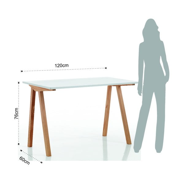 Rašomasis stalas su baltu stalviršiu 60x120 cm Mak – Tomasucci-image-4