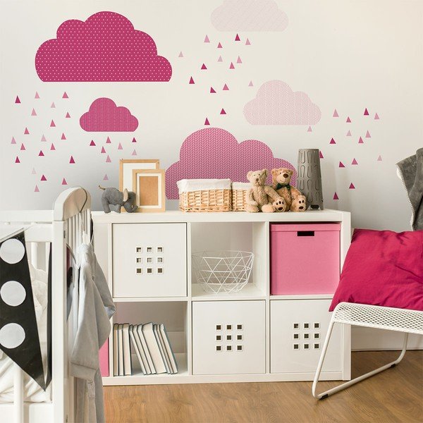 Rožinis sienų lipdukas Ambiance Scandinavian Clouds-image-3