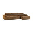 Konjako rudos spalvos reguliuojama kampinė sofa (su dešiniuoju kampu/su gultu) Novi – WOOOD