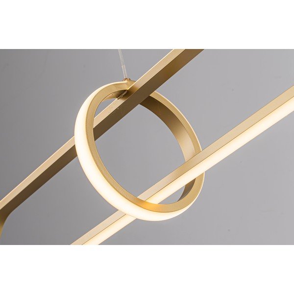 Auksinės spalvos iš metalo kabantis šviestuvas LED Alken – Bizzotto-image-3