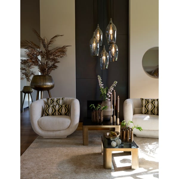 Kabantis šviestuvas tamsiai pilkos spalvos/bronzinės spalvos ø 45 cm su stiklo gaubtu Lukaro – Light & Living-image-3