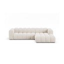 Kreminės spalvos kampinė sofa iš šenilinio audinio (su dešiniuoju kampu/su gultu) Lupine – Micadoni 