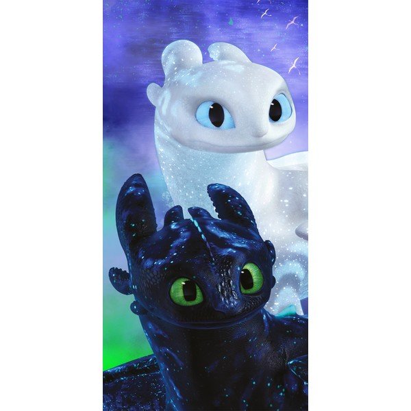 Vaikiškas rankšluostis iš medvilnės 70x140 cm How to Train Your Dragon – Jerry Fabrics
