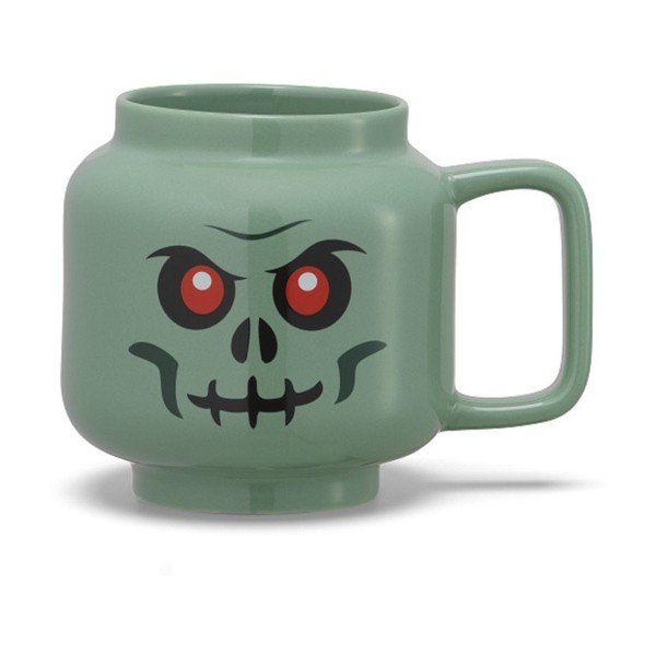 Žalios spalvos iš keramikos vaikiškas puodelis latte kavai 255 ml Skeleton – LEGO®