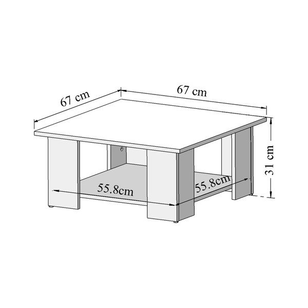 Baltas kavos staliukas TemaHome Square, 67 x 67 cm-image-3