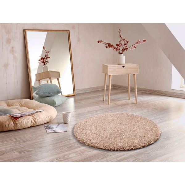Šviesiai rudas kilimas Universal Aqua Liso, ø 80 cm-image-1
