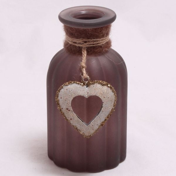Tamsiai rausva vaza su šiaudų dekoru Dakls Heart