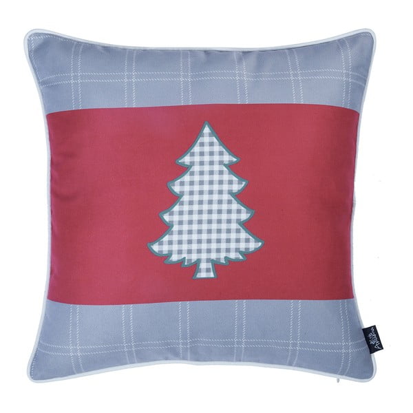 Raudonos ir pilkos spalvos pagalvės užvalkalas su kalėdiniu motyvu Mike & Co. NEW YORK Honey Tree, 45 x 45 cm