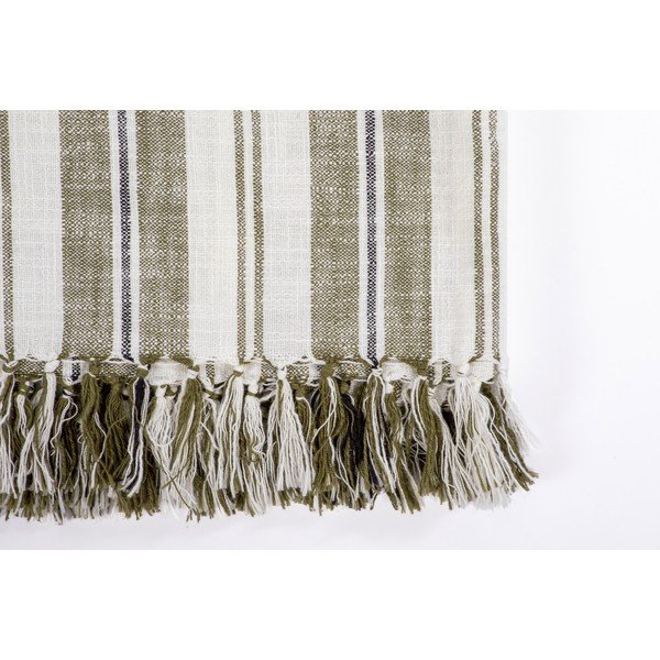 Žalios spalvos iš medvilnės antklodė ir pledas 150x200 cm Indira – Tiseco Home Studio-image-1