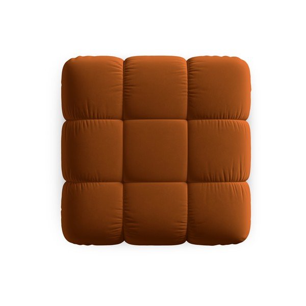 Modulinė taburetė oranžinės spalvos iš velveto Bellis – Micadoni Home-image-4