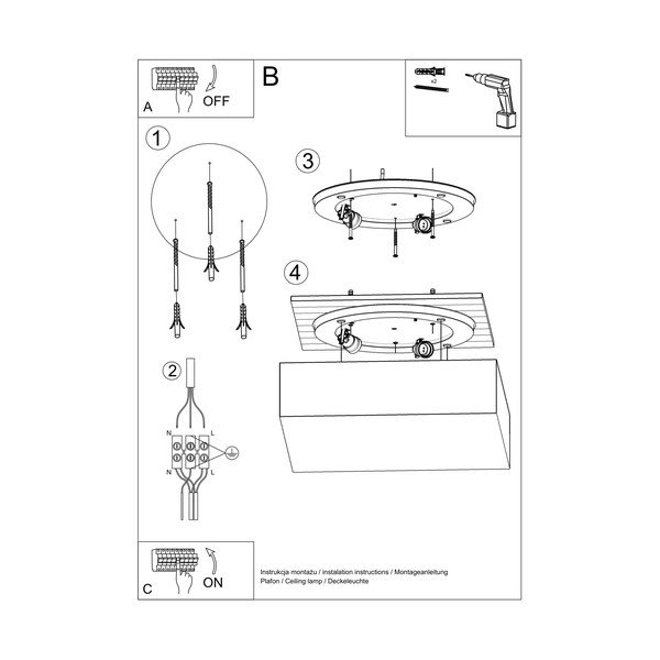 Pilkas lubinis šviestuvas Sollux Mitra Ceiling-image-4
