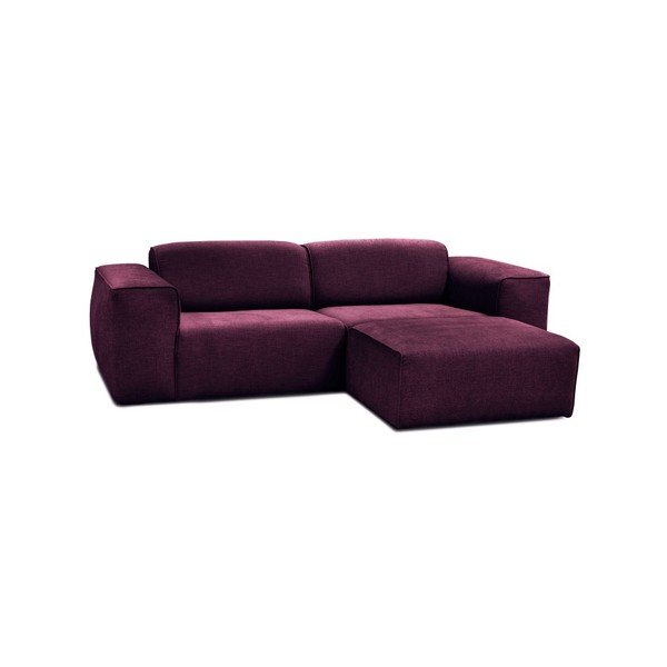 Violetinė trijų vietų sofa su pufu Cosmopolitan Design Phoenix-image-1